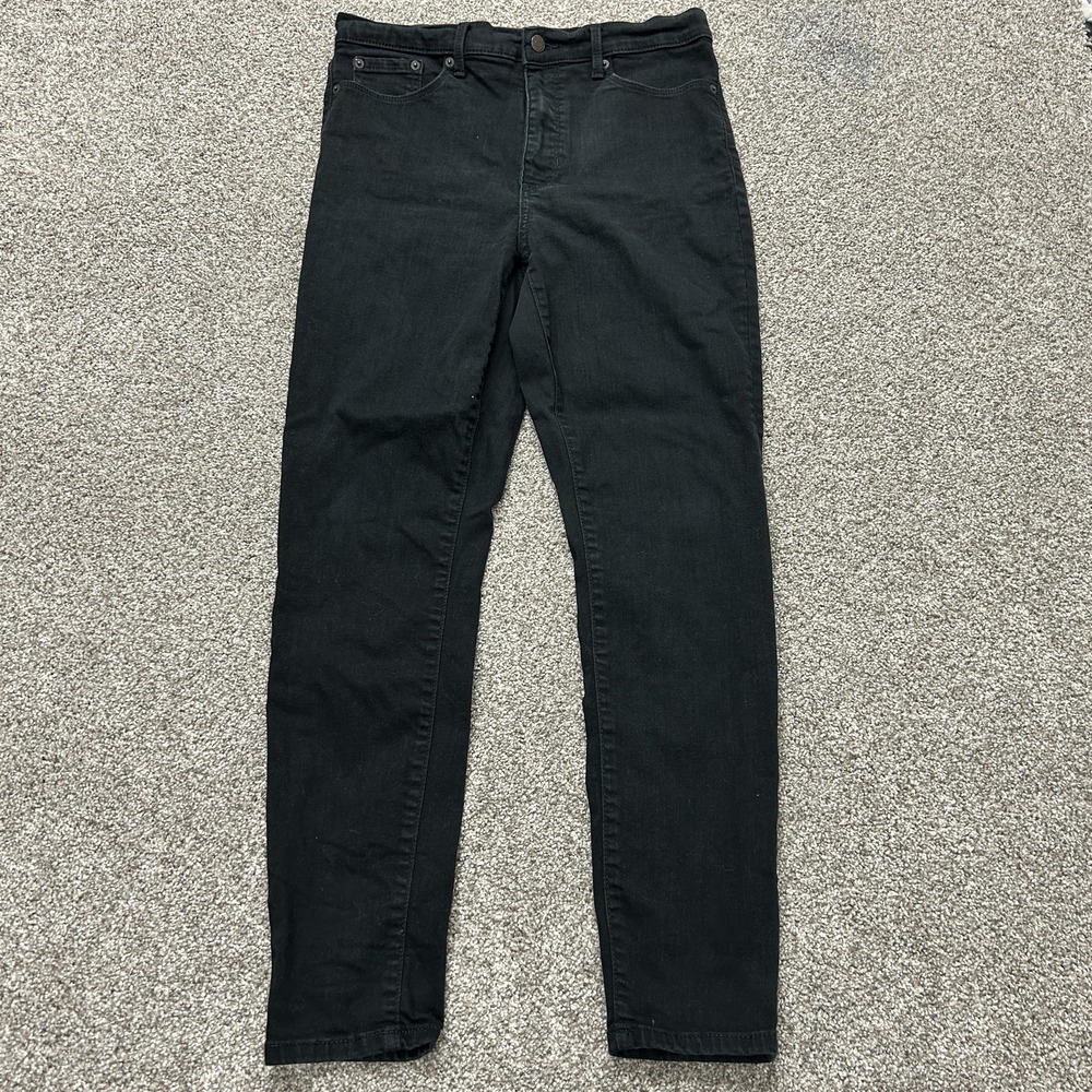 Banana Republic High-Rise Skinny Jeans Womens 10 Black Washwell 5-Pocket Denim